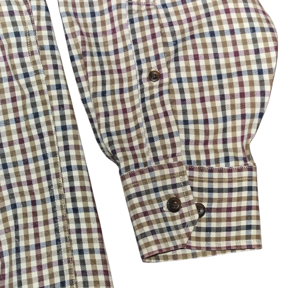 Pendleton Canterbury Cloth Brown Plaid Cotton/Wool Blend Flannel Shirt Size L - Picture 4 of 7